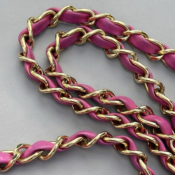 Chanel Small Square Classic Flap Pink Lambskin Leather 24k Gold Plates Hardware - Picture 12 of 16